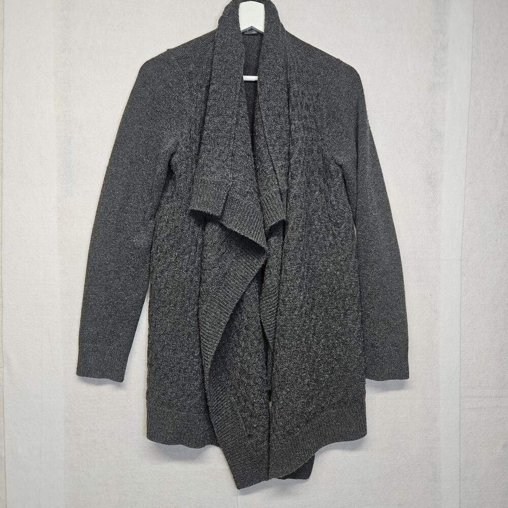 Vince Charcoal Gray Wool Cashmere Blend Open Front Cardigan Sweater Small